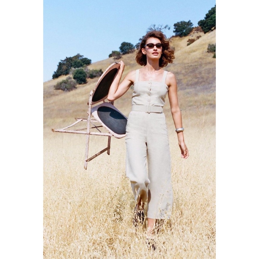 Staud Mango Linen Jumpsuit